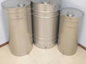 Butoi INOX 60L 80L 105L 150L 180L 200L 250L 300L 350L cu capac clamp si garnitura, cadou robinet din INOX Livrare 24-48h — miniatura 1