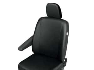 Husa auto scaun sofer Practical DV1 imitatie piele neagra pentru Ford Transit Custom 2013-2017 si Transit Custom 2017-