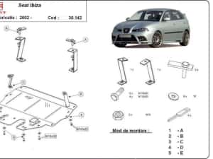 Scut metalic pentru motor Seat Ibiza 2002-prezent, otel 2mm — miniatura 1