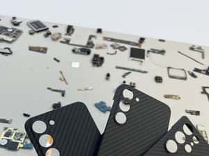 Husa Ultra Slim Kevlar Carbon Neagra - Samsung,IPhone — miniatura 7