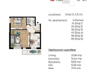 PROMOTIE!! Apartament 2 camere 60mp , Metrou Berceni 5-7min — miniatura 6
