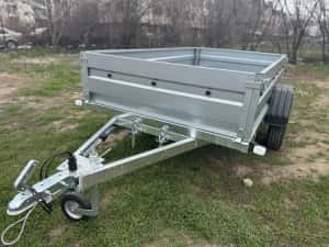 Remorcă nouă basculabilă 242x132x39 cm, 750kg , monoax / dublu ax, șasiu sudat, posibilitate RATE!! — miniatura 4