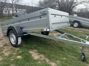 Remorcă nouă basculabilă 242x132x39 cm, 750kg , monoax / dublu ax, șasiu sudat, posibilitate RATE!! — miniatura 9