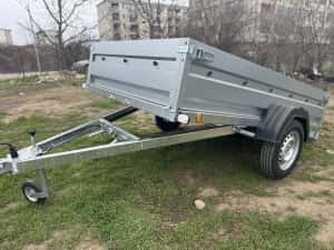 Remorcă nouă basculabilă 242x132x39 cm, 750kg , monoax / dublu ax, șasiu sudat, posibilitate RATE!! — miniatura 10