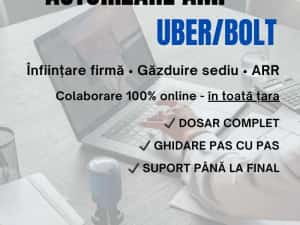 Autorizare ARR UBER/BOLT • FLOTĂ • Dosar complet • Înființare firmă SRL/PFA