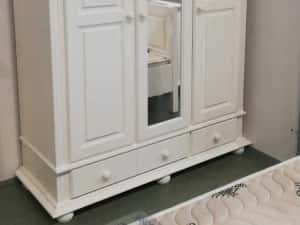 Dulap lemn masiv cu oglinda Seby, 3 usi + 2 sertare — miniatura 7