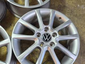 4 Jante Aliaj 5x112 16''  OEM VW Golf Passat Touran Sharan Caddy T-Roc — miniatura 3