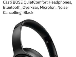 Casti BOSE QuietComfort Headphones, Bluetooth, Over-Ear, Microfon, Noise Cancelling, Black — miniatura 3
