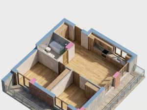 BLOC NOU! 1680E/MP TVA INCLUS! 3 Camere 59mp, terasa 26mp, zona Terra — miniatura 5