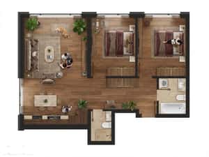 Apartament 3 camere  | 2 bai, 2 AC | Calitate, parc | Str. Stelelor — miniatura 3