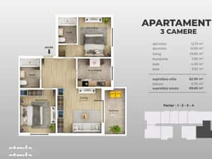 Apartament 3 camere decomandat, bloc nou, Aparatorii Patriei metrou — miniatura 3