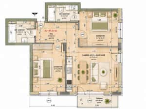 Apartament 3 camere, 67.33 mp, comision 0, zona iris — miniatura 2