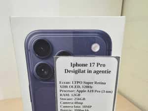 Iphone 17 Pro 256GB DESIGILAT! BLUE (ECA27 b.49315)-Garantie 2 ani!