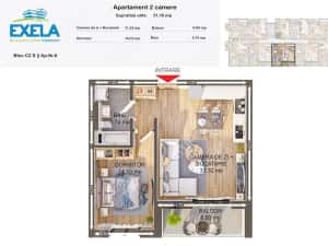 Apartament cu 2 camere etaj 1 la cheie 51 mp zona Brana din Selimbar — miniatura 5