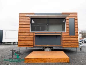 Rulota comerciala,CAFENEA,FAST FOOD, cu design rustic ,lemn !! — miniatura 9