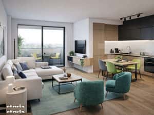 Apartament 2 camere, living cu bucatarie open space, balcon – 50 mp — miniatura 1