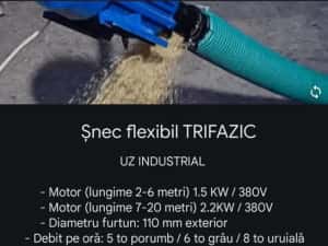 Snec flexibil 2-25m pt incarcat remorca siloz saci bigbag cupa cereale — miniatura 8