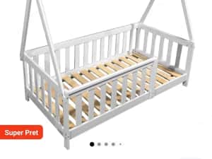 Pat tip casuta cu saltea inclusa70x140 — miniatura 3