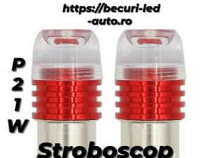 Set Două Becuri Led Cu Stroboscop Si Lumină Roșie/P21W-1157 — miniatura 10