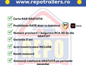 Remorca Platforma Moto Heca 220x150,3 posturi,Fabricat in RO,carte RAR — miniatura 9