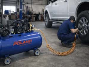 Compresor profesional 200L 8 bari 2 pistoane 220V — miniatura 10