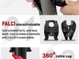 masina sertizat 3 in 1, 2 baterii 5Ah, bacuri TH U V M, cabluri CU/AL — miniatura 3