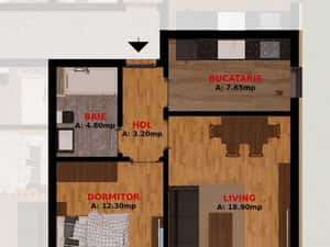 Apartament 2 camere la 1,5 km de Buc, TVA inclus. 2 — miniatura 5