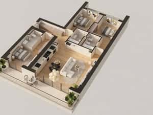 4A: Apartament luminos 4 camere, 3 băi, terasă de 19,4 mp în Pipera