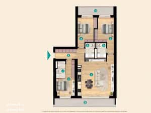 4A: Apartament luminos 4 camere, 3 băi, terasă de 19,4 mp în Pipera — miniatura 3