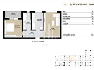 Apartament 2 camere decomandat Grand Arena Dealul Cucului. — miniatura 4