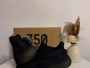 Tenesi/Papuci Yeezy Boost 350 Full Black — miniatura 3