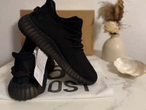 Tenesi/Papuci Yeezy Boost 350 Full Black — miniatura 7