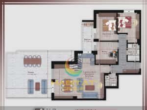 Pallady 4 camere 90 mp + terasa 51 mp in bloc tip Boutique — miniatura 4