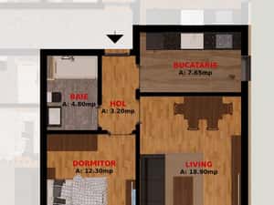 Apartament 2 camere la 1,5 km de Buc. Rate la Dezvoltator!2 — miniatura 5