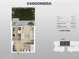 Metrou Aparatorii Patriei-Garsonieră de vânzare cu balcon și grădină — miniatura 2