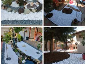 Piatra decorativa marmura thasos rotunjita amenajare gradina peisagist — miniatura 7