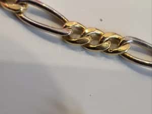 Lanț aur galben-alb 14k nou.Greutate:3,85g, Lungime:45cm, Grosime:3mm — miniatura 5