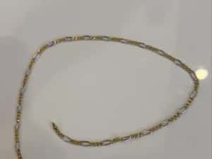 Lanț aur galben-alb 14k nou.Greutate:3,85g, Lungime:45cm, Grosime:3mm — miniatura 9