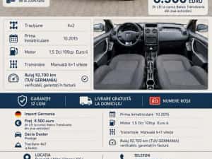 Dacia Duster Prestige 92.700 KM Euro 6 1.5Dci 109cp Import Germania CASH•RATE•GARANȚIE •LIVRARE GRATUITĂ•NUMERE ROSII