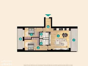 3J: 3 camere cu 2 balcoane, 80,3 mp utili, KronenPark — miniatura 3