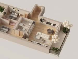 3J: 3 camere cu 2 balcoane, 80,3 mp utili, KronenPark — miniatura 5