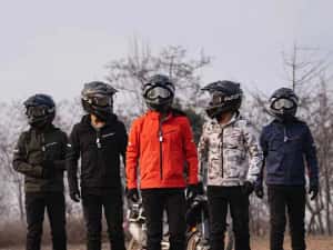 Geaca moto impermeabila protectii umeri coate spate certificate CE — miniatura 6