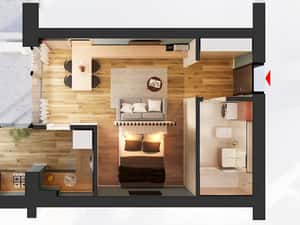 HILS Sunrise Garsoniera tip 1B — miniatura 2