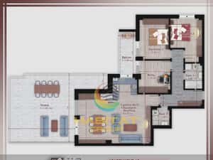 Pallady 4 camere 90 mp + terasa 51 mp in bloc tip Boutique — miniatura 4