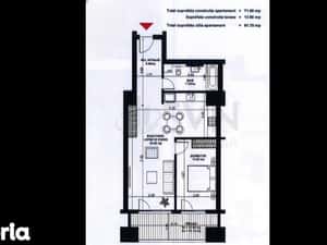 Apartament 2 camere terasa 13 mp Aviatiei — miniatura 4