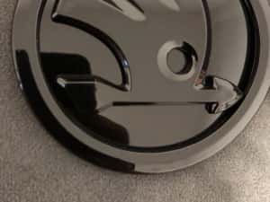Emblema fata capota Skoda neagra black 80 90 mm Octavia Fabia Superb — miniatura 9