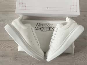 Adidasi Alexander Mcqueen albi full piele