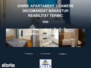 Chirie Apartament 3 Camere Decomandat Manastur Reabilitat Termic — miniatura 5
