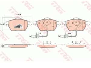 Placute frana Audi A4 Cabriolet, 04.2002-03.2009, A6 Avant, 03.2005-08.2011, Seat Exeo, 12.2008-, Skoda Superb, 12.2001-03.2008, Vw Golf 4, 08., TRW — miniatura 4