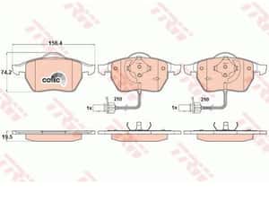 Placute frana Audi A4 Cabriolet, 04.2002-03.2009, A6 Avant, 03.2005-08.2011, Seat Exeo, 12.2008-, Skoda Superb, 12.2001-03.2008, Vw Golf 4, 08., TRW — miniatura 6